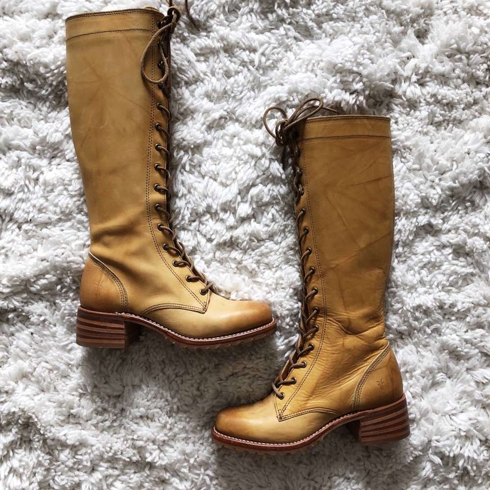 RARE! Frye Campus Lug Lace - Banana/Yellow